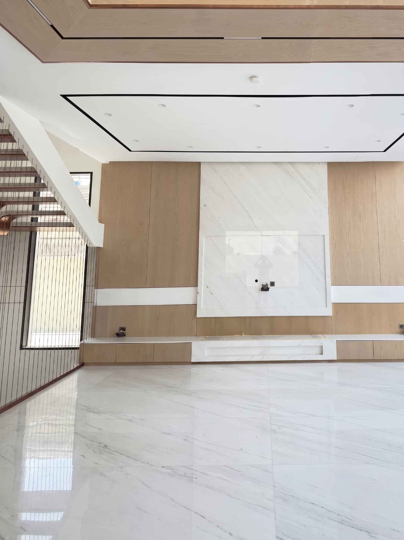 The feature wall in the context of the room around it
