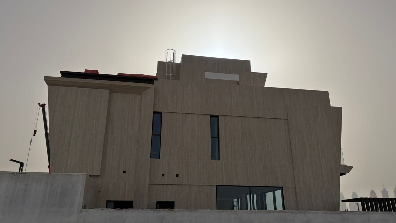 The rear of the building before its cladding was fixed